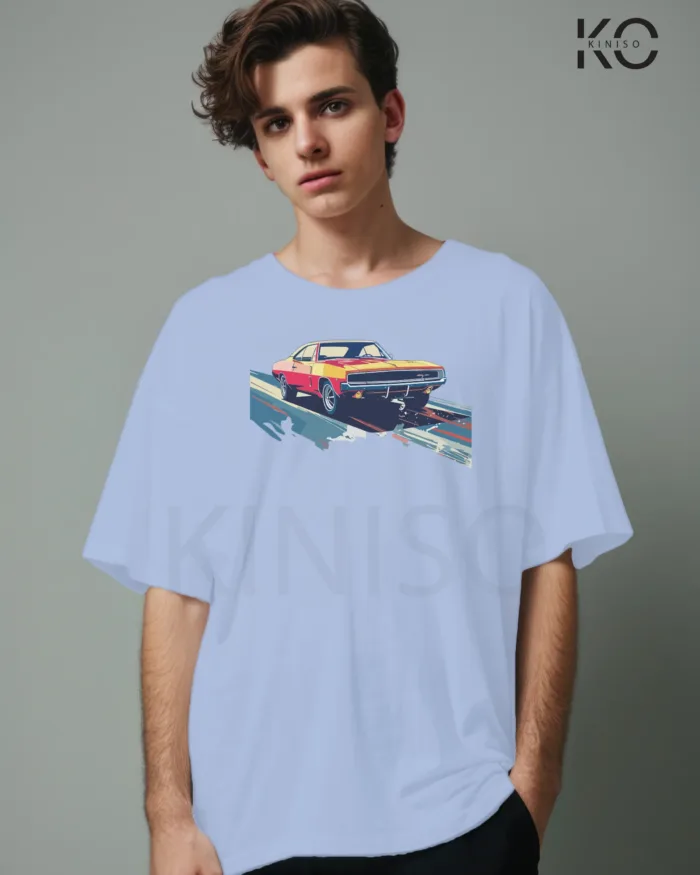 Car themed printed t-shirts with low ride design for men - Image 3